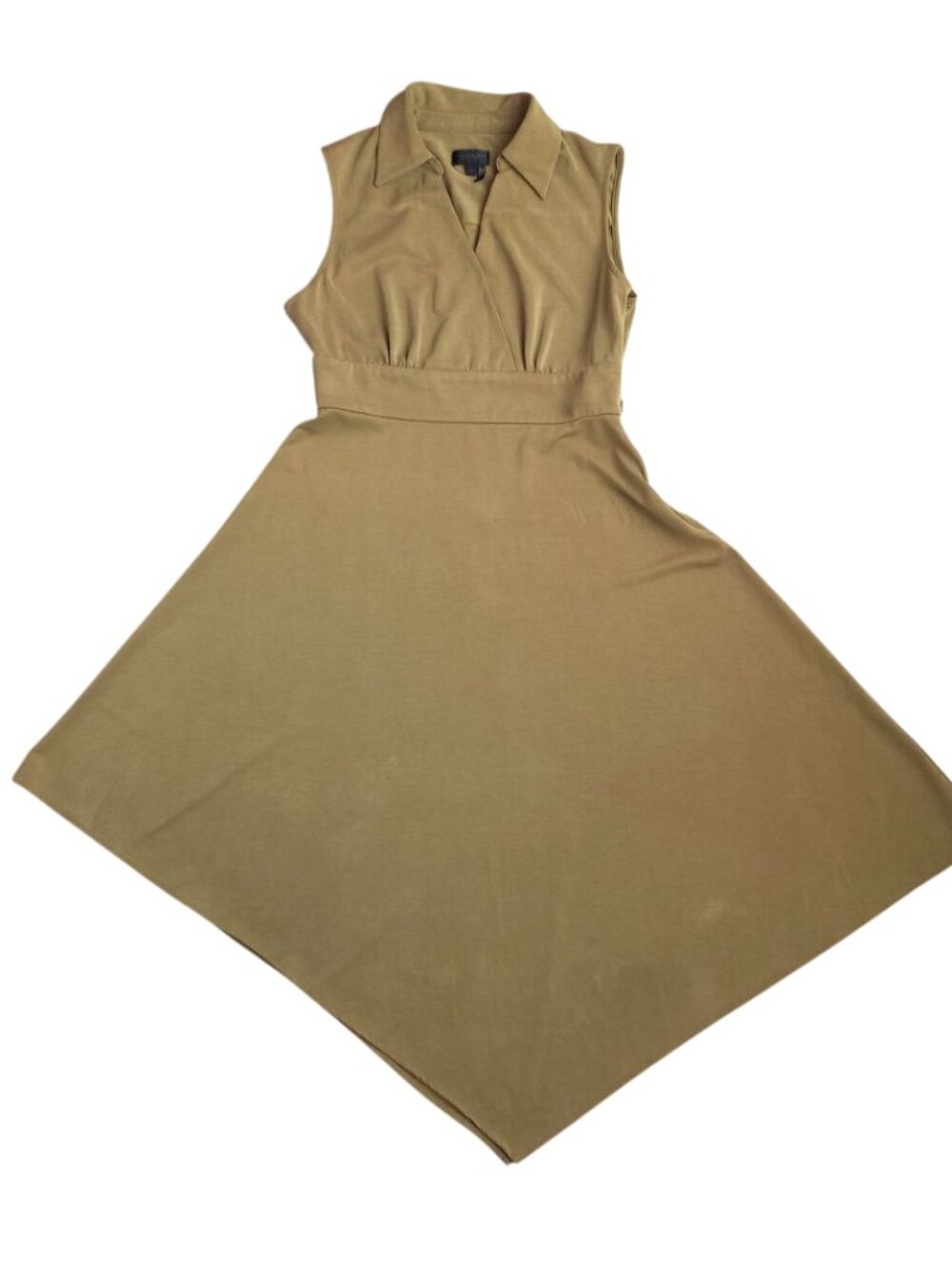Donna Karan Olive Asymmetrical Handkerchief Midi Dress 10